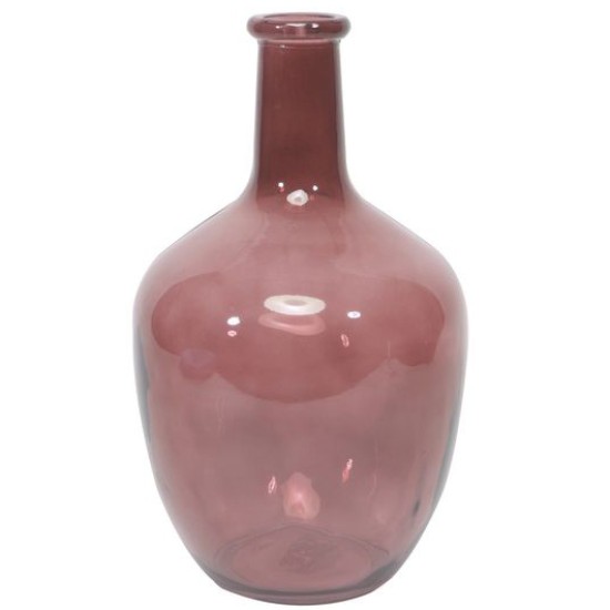 Large Glass Bottle Flower Vase Dusky Pink 29cm Flower Vases
